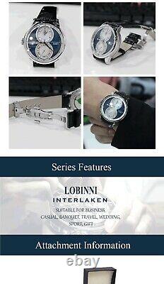 LOBINNI 41mm automatic mens dress watch with Citizen movement and MofPearl dial
