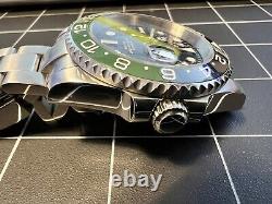 Luxury Watch Automatic 100m Waterproof GMT Green Black Seiko Movt Sterile Dial