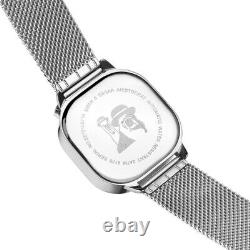 Mens Automatic Watch Blue & Silver Aristocrat Stainless Steel Watch Swan & Edgar