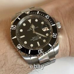 Mens Automatic Watch Giv Black Submariner Divers Sapphire Ceramic Nh35 S Steel