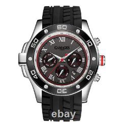 Mens Automatic Watch Silver Grey Driver Silicone Strap Watch GAMAGES