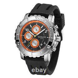 Mens Automatic Watch Silver Innovator Black Silicon Strap Watch GAMAGES
