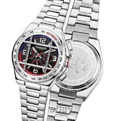 Mens Automatic Watch Silver bastion Tachymeter Stainless Steel Watch GAMAGES