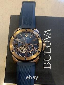 Mens BULOVA WATCH Marine Star, Rose Gold plated Automatic 98A227