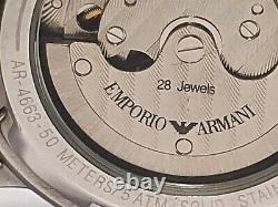 Mens Emporio Armani Automatic Watch AR-4663 Meccanico White Steel FREE UK Post