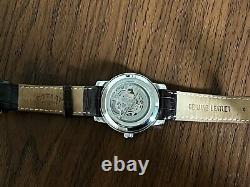 Mens Rotary Watch Automatic Skeleton Steel Brown Leather Genuine GS00132/21