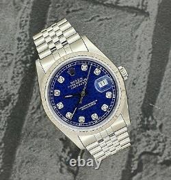 Mens Steel & Gold Rolex Oyster Perpetual Datejust with Blue Jubilee Diamond Dial