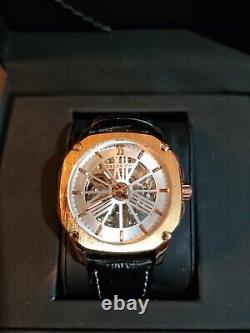 Mens Talis Co 9185 Automatic Skeletonwatch Silver Dial Gold Colour