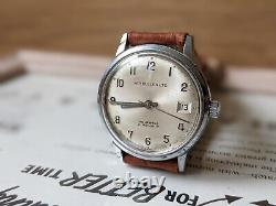 Mens Vintage W R Bullen Automatic 25 jewel Sunburst Date Watch Working
