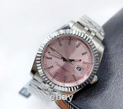 Msg For Pics- Datejust Mens Watch Automatic Waterproof Stainless Pink Dial