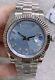 Msg For Pictures- Blue Day & Date Watch Automatic Movement Ceramic Bezel Inc Box