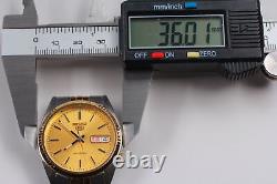 Near MINT SEIKO 5 SNXJ92 7S26-0500 Gold-Silver Automatic Watch From JAPAN