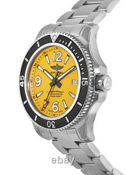New Breitling Superocean Automatic 44 Yellow Dial Men's Watch A17367021I1A1