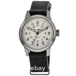New Bulova Hack Automatic Ivory Dial Black Leather Strap Men's Watch 96A246