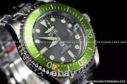 New Invicta Men's 47mm Grand Diver Automatic Green Bezel Silver Case SS Watch