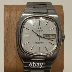 Omega Seamaster Overhaul Vintage Day Date Silver Automatic Mens Watch Authentic