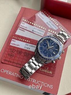 Omega Speedmaster Blue Dial Mens Automatic box papers 3212.80 card 2000s watch
