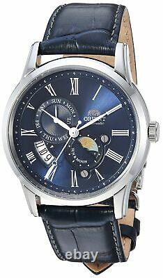 Orient Men's Sun & Moon V3 Stainless Steel & Leather Automatic Watch FAK00005D0