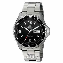 Orient Men's Watch Mako II Automatic Black Dial Silver Tone Case AA02001B