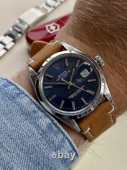 Rolex 1500 Oyster Perpetual Date Blue Dial Automatic vintage Men's 1978 watch