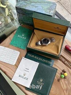 Rolex AIR KING 1981 Oyster Perpetual Black Automatic Mens 14000M Watch Box Paper
