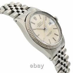 Rolex Datejust 36mm Steel 18K White Gold Silver Dial Automatic Mens Watch 16014