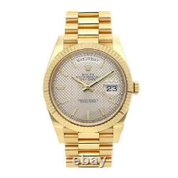 Rolex Day-Date 40 Diagonal Motif Dial Yellow Gold Automatic Mens Watch 228238
