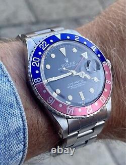 Rolex GMT MASTER Ref 16750 Steel Pepsi Men Vintage 1987 Box Automatic Watch