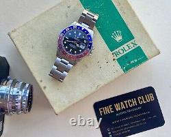 Rolex GMT MASTER Ref 16750 Steel Pepsi Men Vintage 1987 Box Automatic Watch