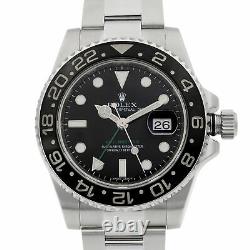 Rolex GMT-Master II Stainless Steel Black Dial Automatic Mens Watch 116710LN