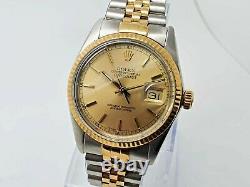 Rolex Oyster Perpetual Datejust 36mm, champagne dial steel and yellow gold