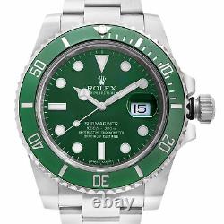Rolex Submariner Hulk Stainless Steel Green Dial Automatic Mens Watch 116610LV