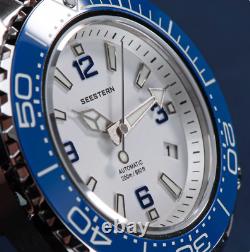 SEESTERN Mens Watches Luminous Automatic Dive Watch Date Stainless Steel