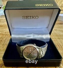 Seiko 5 7S26-3100 Silver Tone Automatic Day/Date VGC Mens Watch-ORIGINAL BOX