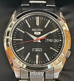 Seiko 5 Automatic Black Dial Silver Stainless Steel Mens Watch SNK795K1