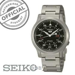 Seiko 5 Automatic Black Dial Silver Stainless Steel Mens Watch SNK809K1 RRP £169