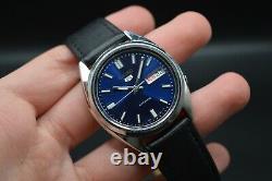 Seiko 5 Automatic Blue Dial Mens Watch SNXS77 Leather Strap