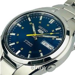 Seiko 5 Automatic Blue Dial Silver Stainless Steel Mens Watch SNK615K1