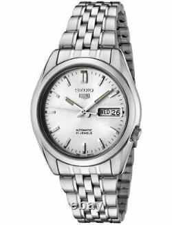 Seiko 5 Automatic Silver Dial Steel 37mm Case Size Mens Watch SNK355K1 RRP £169