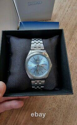 Seiko 5 Automatic Watch SNXA05K Teel Ice Blue Dial, Super Rare Watch NOS