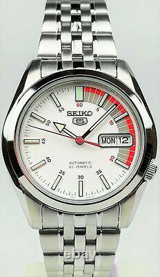 Seiko 5 Automatic White Dial Silver Stainless Steel Mens Watch SNK369K1 RRP £169