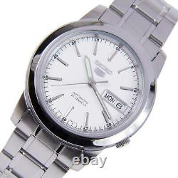 Seiko 5 Automatic White Dial Silver Stainless Steel Mens Watch SNKE49K1 RRP £169