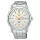 Seiko 5 Automatic White Dial Silver Stainless Steel Mens Watch Snkp15k1 Rrp £179