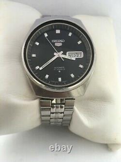 Seiko 5 Mens Automatic Vintage Day & Date 6119-8630 Stainless ST Bracelet Watch