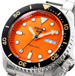 Seiko 5 Mens Sports Automatic Watch with Orange Dial SRPD59K1