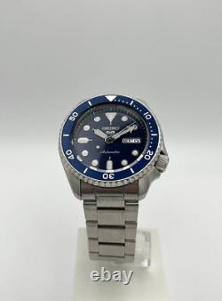 Seiko 5 Mens Watch Sports Blue Dial Silver Steel Automatic SRPD51K1