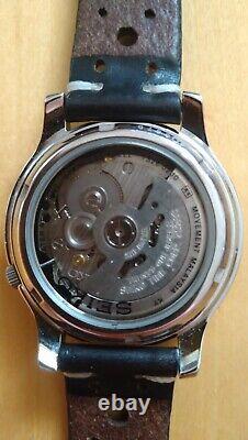Seiko 5 SNK809 Automatic Watch Sapphire Glass Mod Black Horween Leather Straps