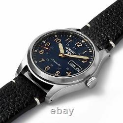 Seiko 5 Sports Field Collection Automatic Blue Dial Leather Mens Watch SRPG39K1