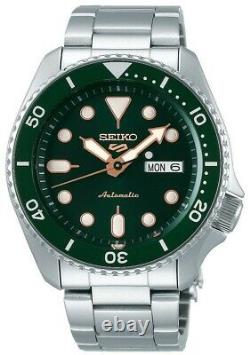 Seiko 5 Sports Green Dial Steel Bracelet Automatic Mens Watch SRPD63K1 RRP £260