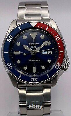 Seiko 5 Sports Men's Automatic Blue Dial Pepsi bezel bracelet Watch SRPD53K1